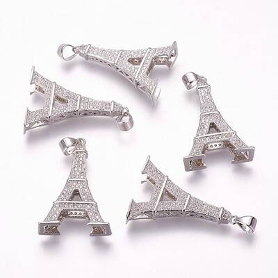 Brass Micro Pave Cubic Zirconia Pendants