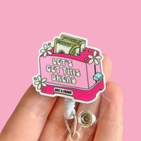 Glitter My Badge funny get that bread badge reel for nurse and hospital workers. Badge clip Badge pull - Retractable swivel c...