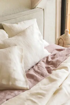 Linen pillowcase in White | Size: UK/EU Standard