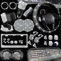 Rhinestone Car Decoration Set for Fall, Steering Wheel Cover & License Plate Frame & Coaster & Hook for BMW i8, Vehicle Au...
