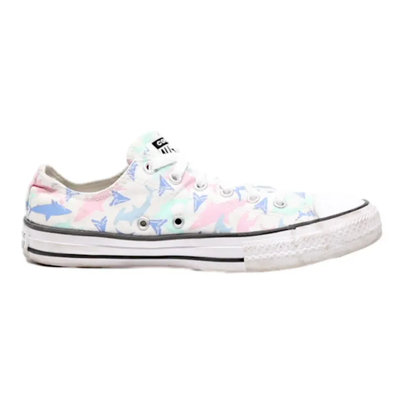 CONVERSE Low Top Trainers White Canvas Womens UK 4