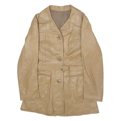 Womens Trench Coat Brown Leather 90s S