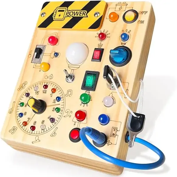 Busy Board,Montessori Toys for 1-3 Years Old, Wooden Toddler Toys, Sensory Travel Toys, Ideal Gift for 1+ Year Old Boys (Busy...