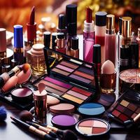 Glossy Cosmetic Set - Lipstick, Eyeliner, Blusher, and Concealer - Color Lipgloss Eyeshadow - Shiny Makeup box 40