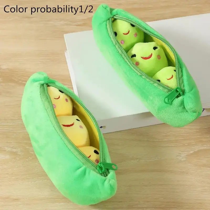 Random Color Cartoon Pea Design Pet Plush Toy, 1 Count Chewable Soft Plush Cute Dog Toy, Pet Supplies For Small & Medium Dogs...