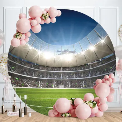Aperturee Football Field Round Baby Shower Party Backdrop For Boy | Round Backdrop Cover Diy | Round Birthday Backdrop Cover ...
