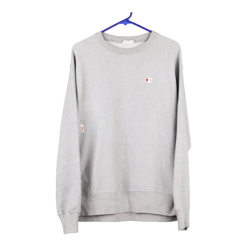 Reverse Weave Champion Sweatshirt - Large Grey Cotton
