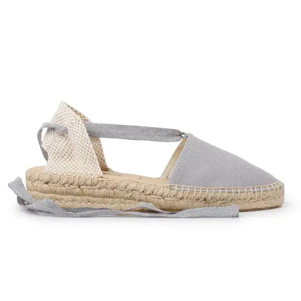 Tamarita Eco Canvas Vegan Espadrille Wedges - Grey | Select Size: 7.5 US (38EU) | Color: Grey