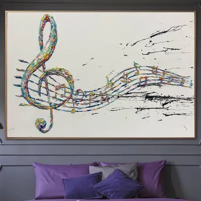 Abstract Painting Canvas Music Note Painting Abstract Music Painting Music Artwork Canvas Original Oil Painting Textured Art ...