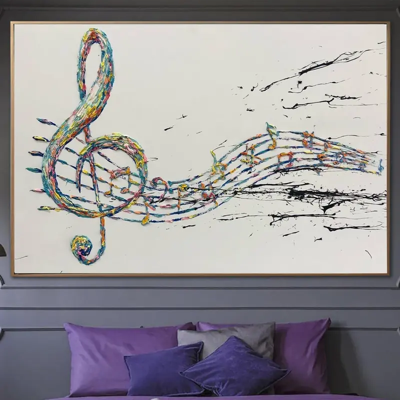 Abstract Painting Canvas Music Note Painting Abstract Music Painting Music Artwork Canvas Original Oil Painting Textured Art ...