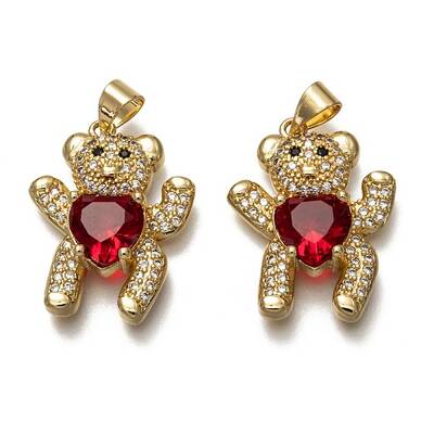 Brass Micro Pave Cubic Zirconia Pendants