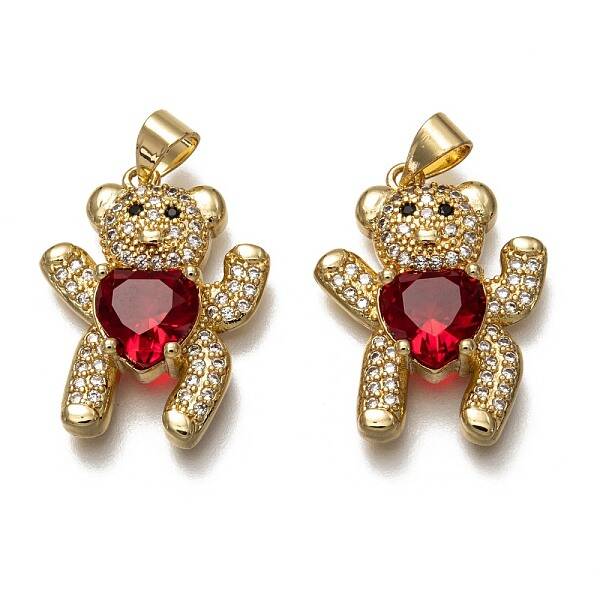 Brass Micro Pave Cubic Zirconia Pendants