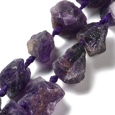 Raw Rough Natural Amethyst Beads Strands