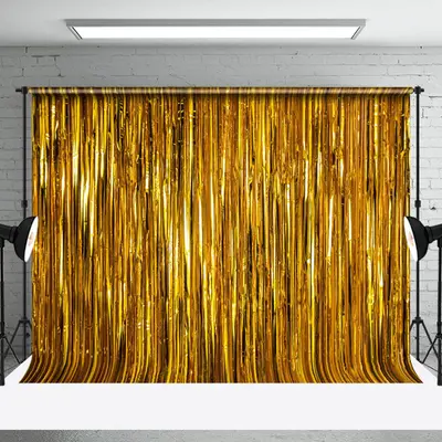 Shimmering Gold Foil Fringe Party Event Backdrop - Aperturee