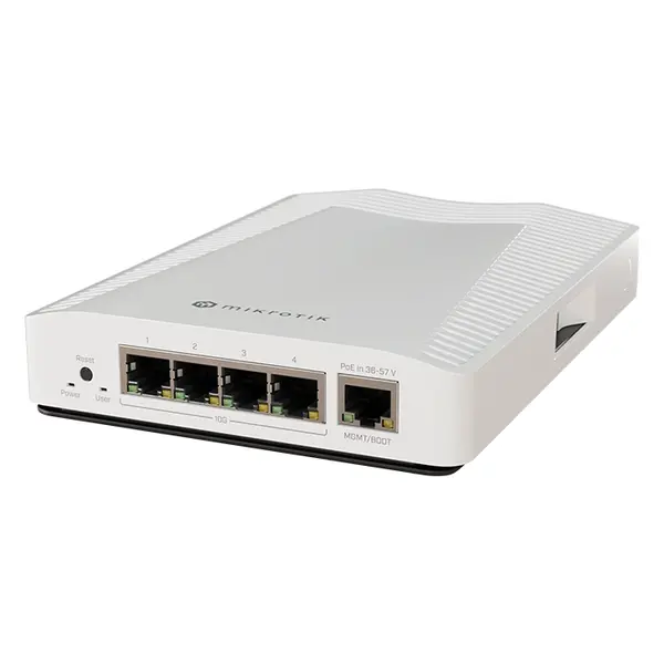 CRS304-4XG-IN Mikrotik 304-4XG-IN 4-Ports 10GbE RJ45 LAN with 1x Gigabit RJ45 PoE-In Port Cloud Managed Network Switch