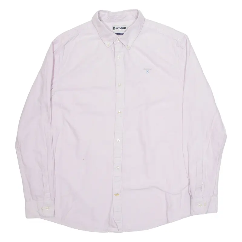 BARBOUR Mens Shirt Pink Pinstripe Long Sleeve XL