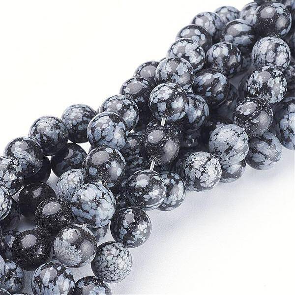 Natural Snowflake Obsidian Beads Strands
