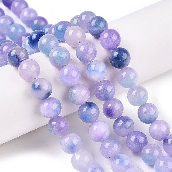 Dyed Natural White Jade Beads Strands