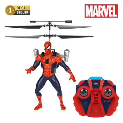 MARVEL Officially Licensed Avengers IR RC Helicopter 2CH - Spider-Man Edition with LED Lights & Gyro Stabilization for Kids A...