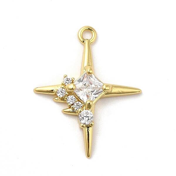 Brass Micro Pave Cubic Zirconia Pendants