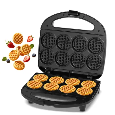 Mini Waffle Maker Machine, Small Waffle Bites Maker for Kids, Makes 8 x 2 inch Tiny Waffle Bites, Ideal for Breakfast, Snacks...