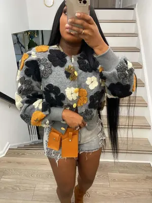 Women's Floral Jacquard Button Front Jacket, Casual Long Sleeve Round Neck Outerwear for Daily Wear, Ladies Clothes for All ...