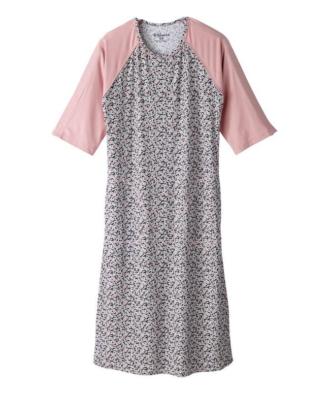 Silverts Women's Recovery Nightgown - Heather Indigo/Indigo - M