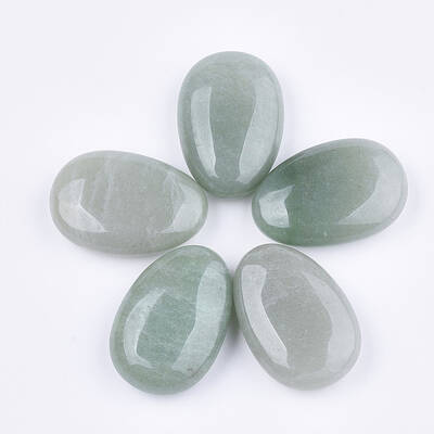 Natural Green Aventurine Oval Palm Stone
