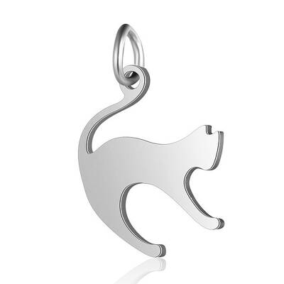 Non-Tarnish 201 Stainless Steel Kitten Pendants