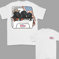 Black Lab Puppies in Beer Cooler TShirt – Patriotic Dog Tee for 4th of July – Funny USA Shirt – Perfect Beer And Dog T-...