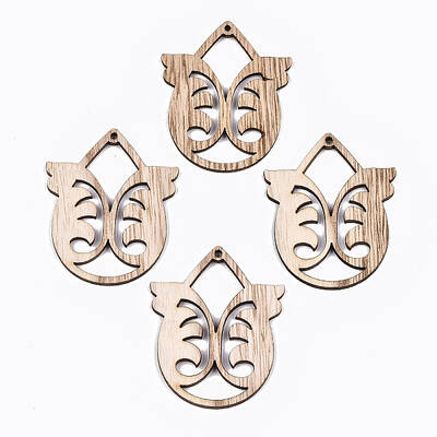 Unfinished Hollow Wood Big Pendants