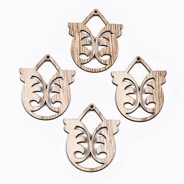 Unfinished Hollow Wood Big Pendants