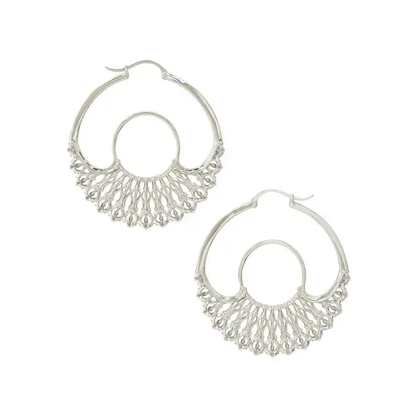 Iris Hoops Silver Medium | Size: 2 in.