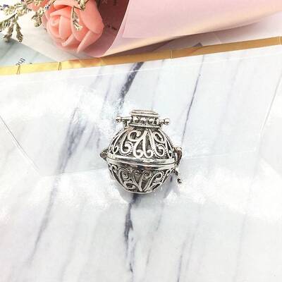 Tibetan Style Brass Bead Cage Pendants