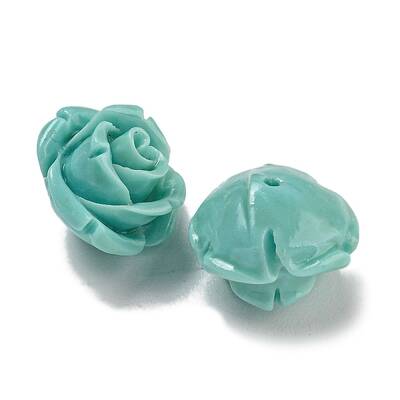 Synthetic Coral Dyed Carved Beads