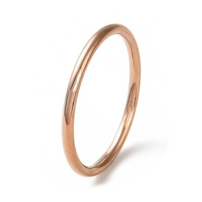 Ion Plating(IP) 304 Stainless Steel Simple Plain Band Finger Ring for Women Men