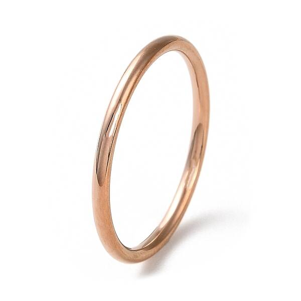 Ion Plating(IP) 304 Stainless Steel Simple Plain Band Finger Ring for Women Men
