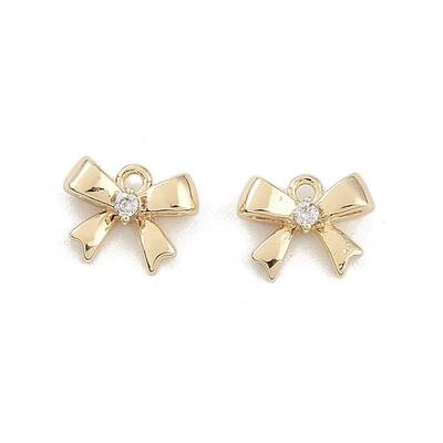 Brass Micro Pave Clear Cubic Zirconia Pendants