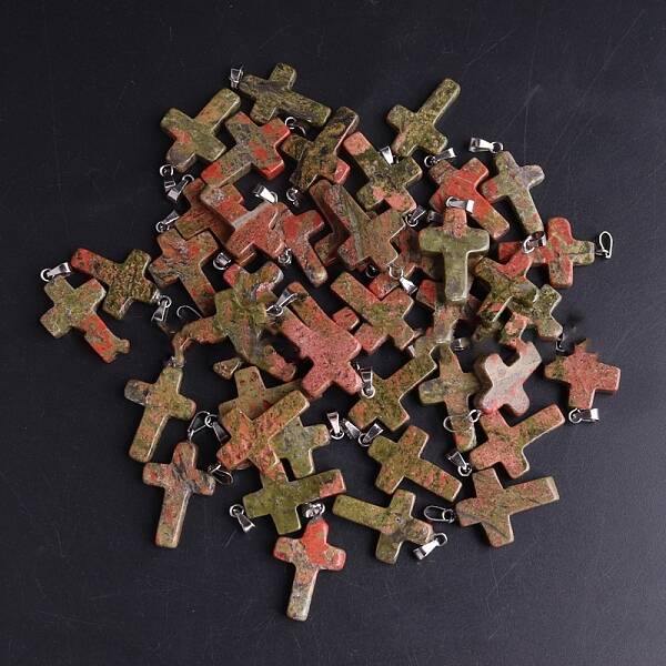 Natural Unakite Pendants