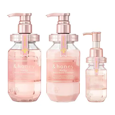 &honey - Melty Moist Repairing Shampoo, Treatment & Hair Oil | #1 JAPANESE HAIR CARE FOR SMOOTH, GLOSSY HAIR, ROSE HONEY, SHE...