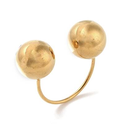 Ion Plating(IP) 304 Stainless Steel Round Cuff Rings for Women