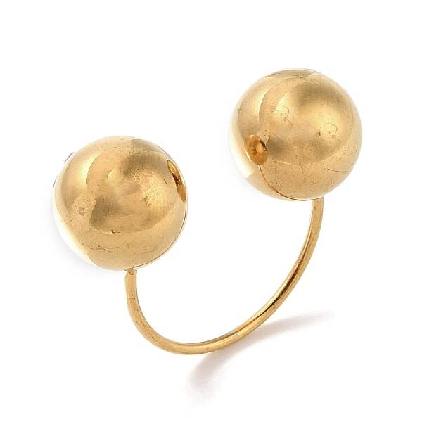 Ion Plating(IP) 304 Stainless Steel Round Cuff Rings for Women