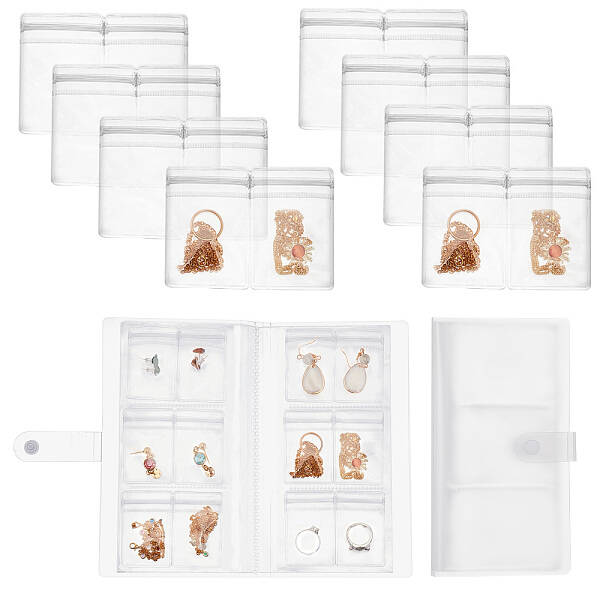 1Pc Rectangle PP Plastic Jewelry Storage Albums
