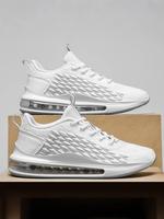 Men's Colorblock Lace Up Running Shoes, Casual Sporty Breathable Comfortable Air Cushion Sneakers, Outdoor Sports Running Sho...