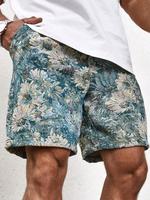 Men's Floral Print Drawstring Waist Shorts, Regular Fit Casual Pocket Shorts for Summer, Men's Bottoms for Daily Wear, Soft F...
