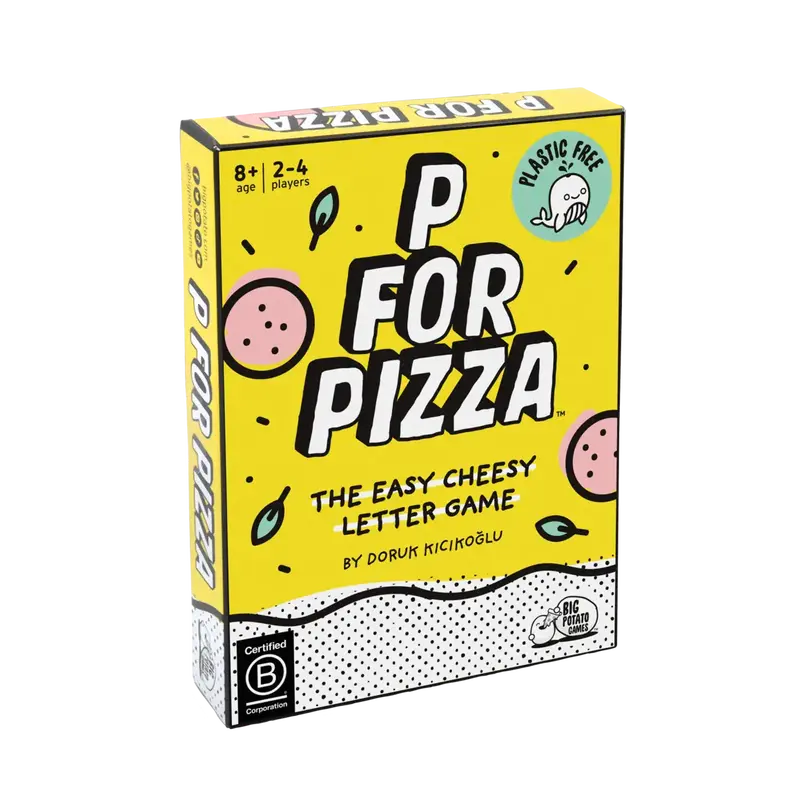 P for Pizza Board Game: Build a Giant Pizza Slice Before Anyone Else Family Word Travel Game Great for Adults and Kids