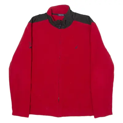NAUTICA Mens Fleece Jacket Red L