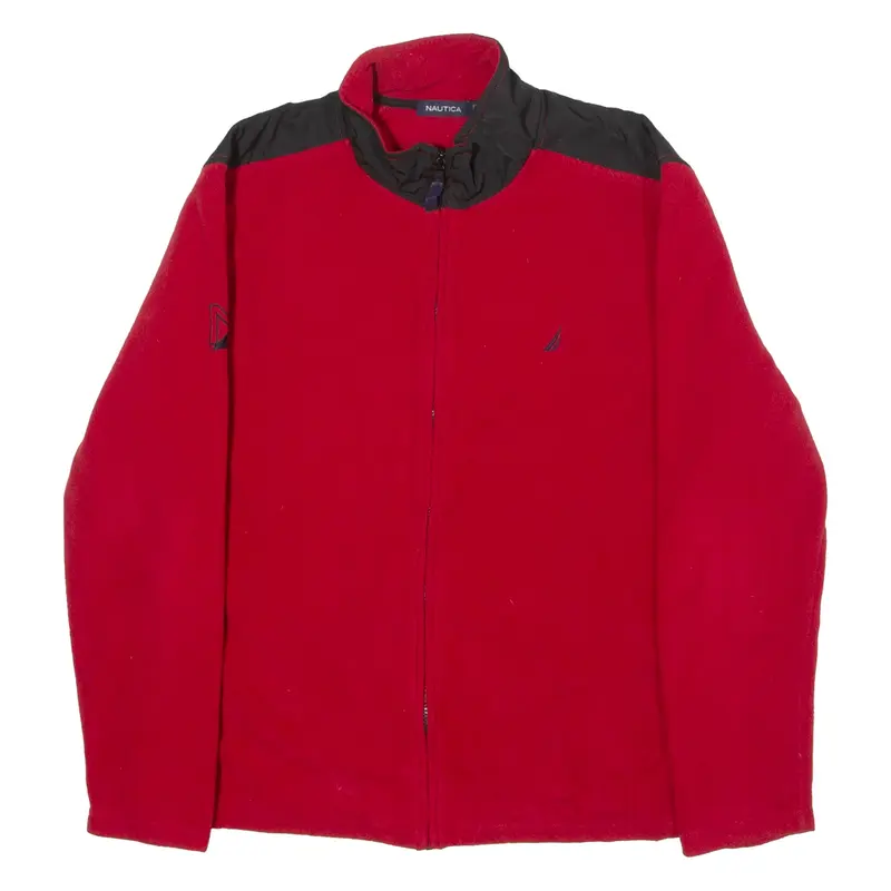 NAUTICA Mens Fleece Jacket Red L