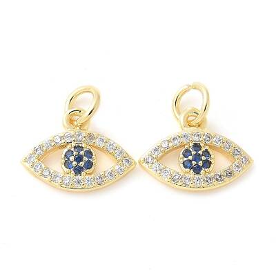 Brass Micro Pave Cubic Zirconia Charms