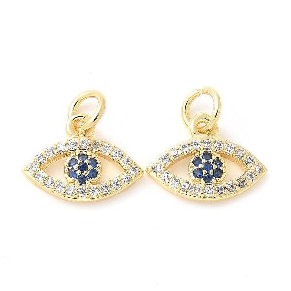 Brass Micro Pave Cubic Zirconia Charms